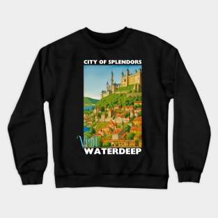 Waterdeep Tourism Poster Design - Travel D&D Crewneck Sweatshirt